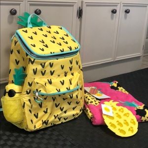 Pineapple Insulated backpack, icetray, cup & towel